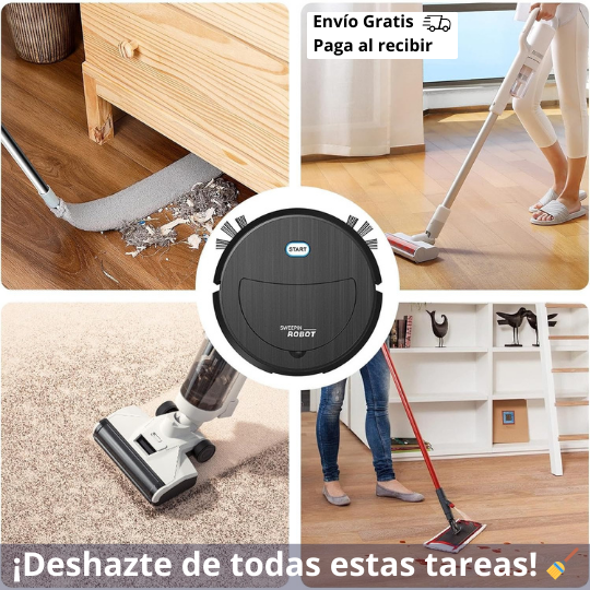 Aspiradora robot 3 en 1 que barre, aspira y trapea por ti