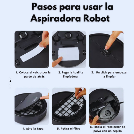 Aspiradora robot 3 en 1 que barre, aspira y trapea por ti