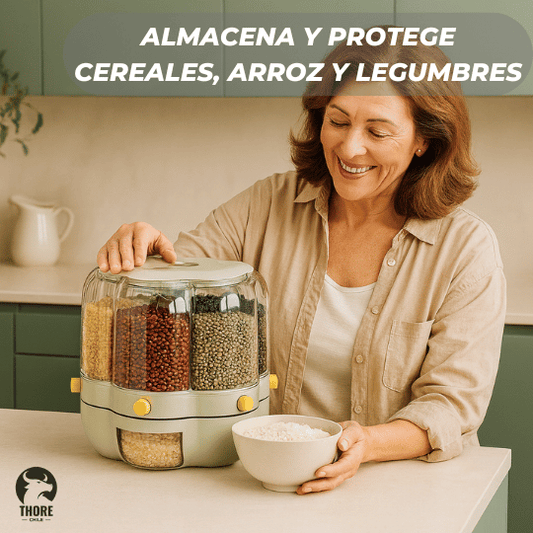 Dispensador Giratorio de Granos, Arroz y Cereal