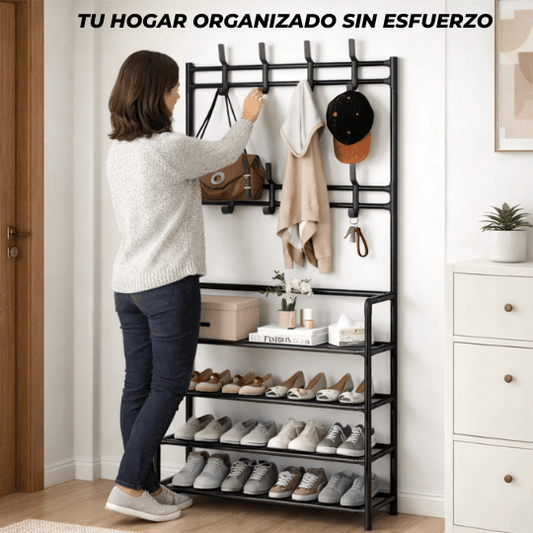 Mueble Zapatero-Perchero Resistente y Compacto