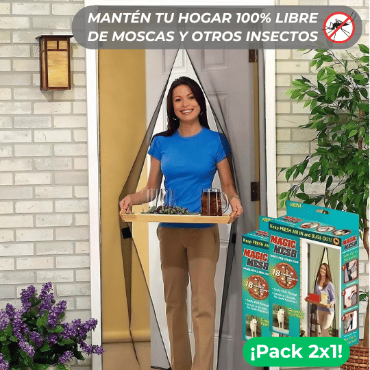 Pack 2x1 - Cortina de puerta mosquitera magnética