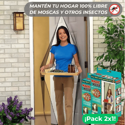 Pack 2x1 - Cortina de puerta mosquitera magnética