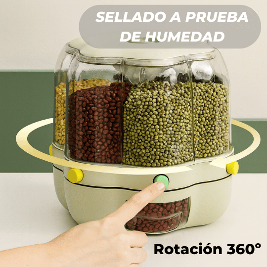 Dispensador Giratorio de Granos, Arroz y Cereal