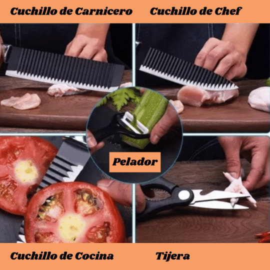 Set Cuchillos Pro 6 piezas - cocina sin esfuerzo