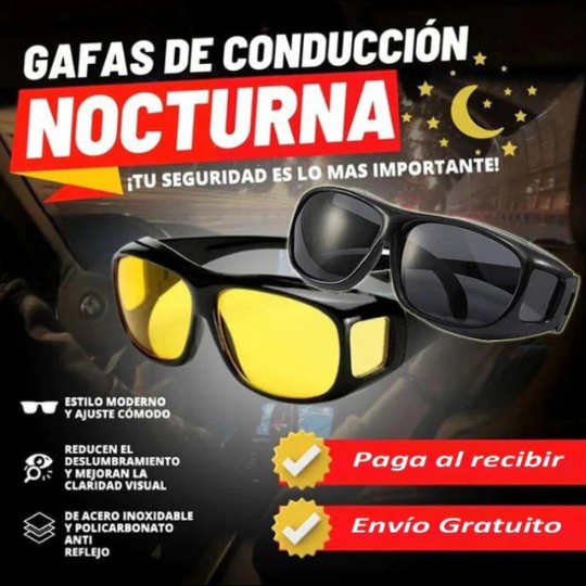 Pack Anteojos día y noche HD para conducir seguro