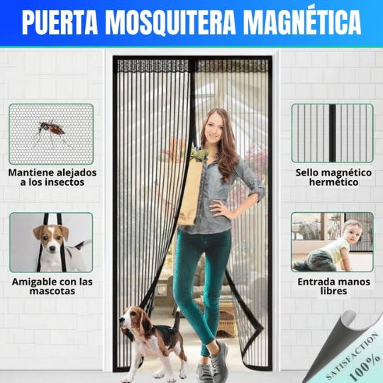 Pack 2x1 - Cortina de puerta mosquitera magnética