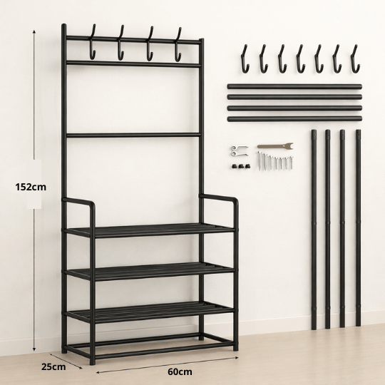 Mueble Zapatero-Perchero Resistente y Compacto