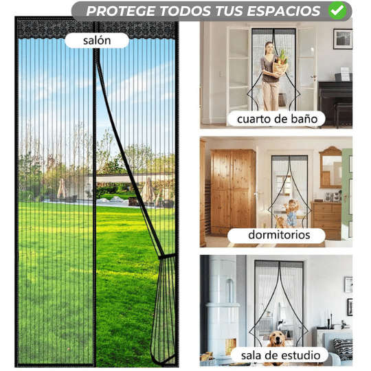 Pack 2x1 - Cortina de puerta mosquitera magnética