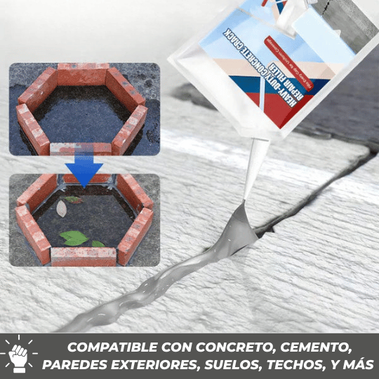 Rellenador de grietas para concreto y cemento